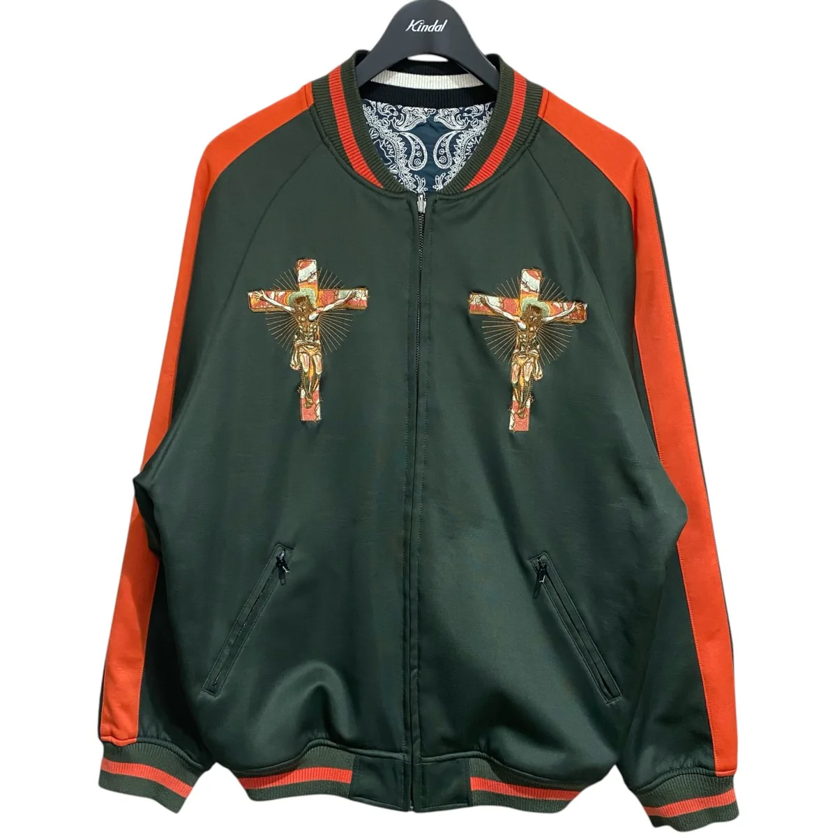 Paisley Embroidery Reversible Nylon Track Jacket23MY-JK10 - Image 3