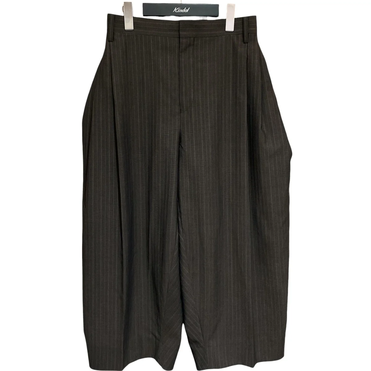 Sheer stripe suiting side tuck widepants1545105013