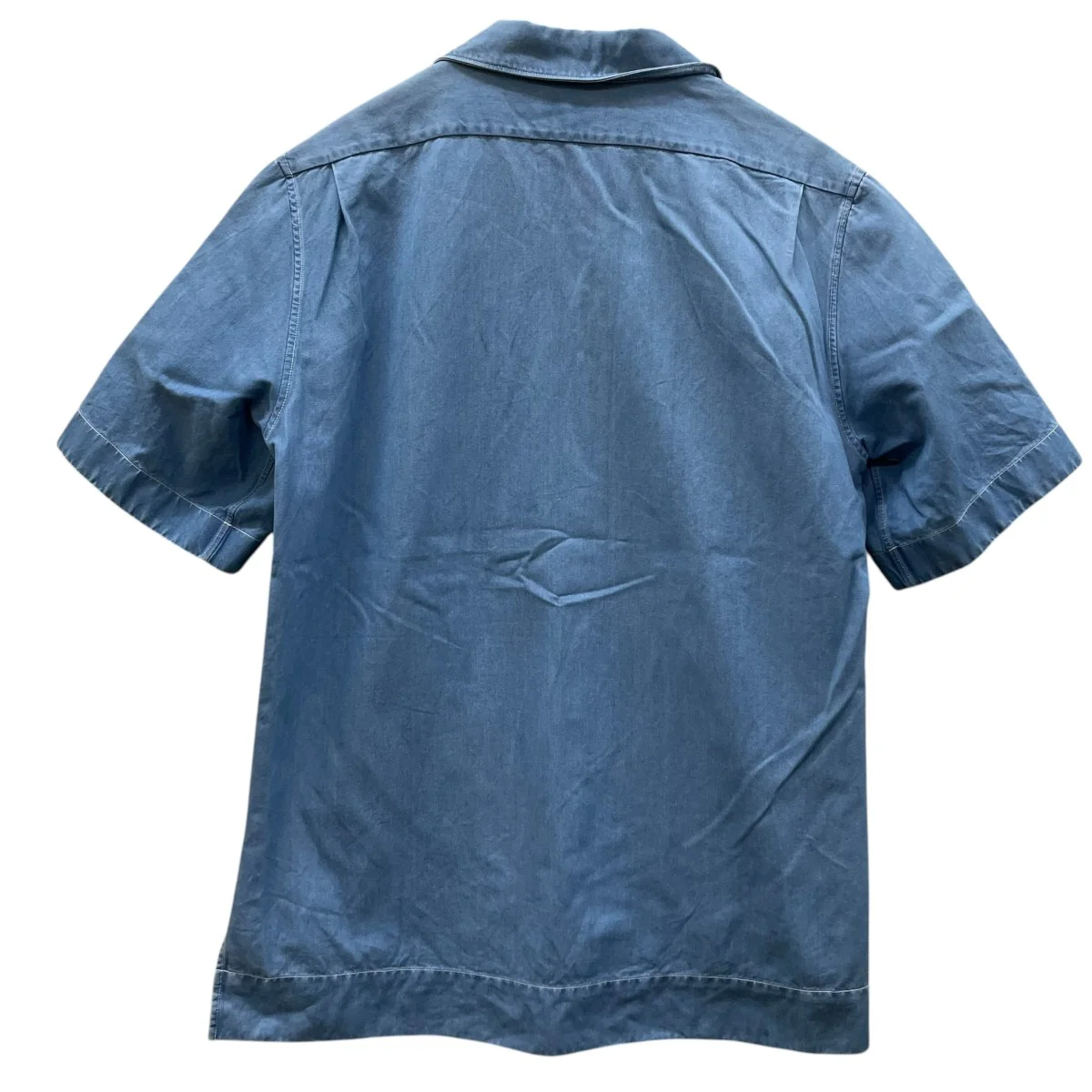 ELM DENIMオープンカラー デニムシャツ 半袖シャツ コットンシャツ214166 - Image 2