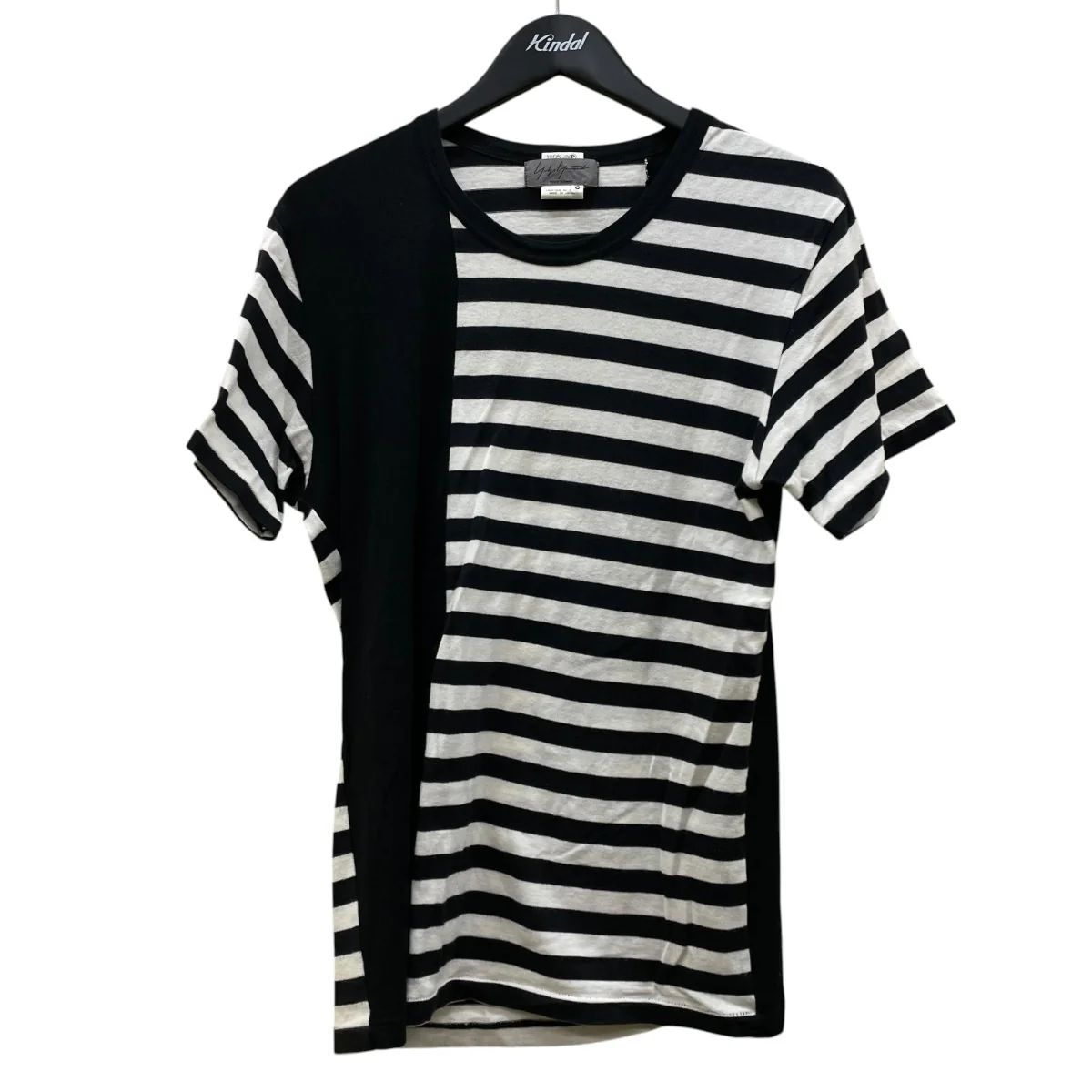 切替 アシンメトリー ボーダーTシャツ 半袖Tシャツ コットンTシャツHJ T65 859