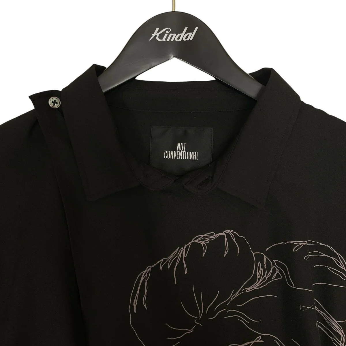 合掌 仏陀プリント ロングシャツ 長袖シャツN21-020 - Image 3