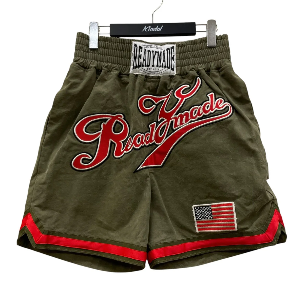 BOXING SHORTSミリタリーテント生地 再構築 ロゴ ボクシングショーツ ハーフパンツ