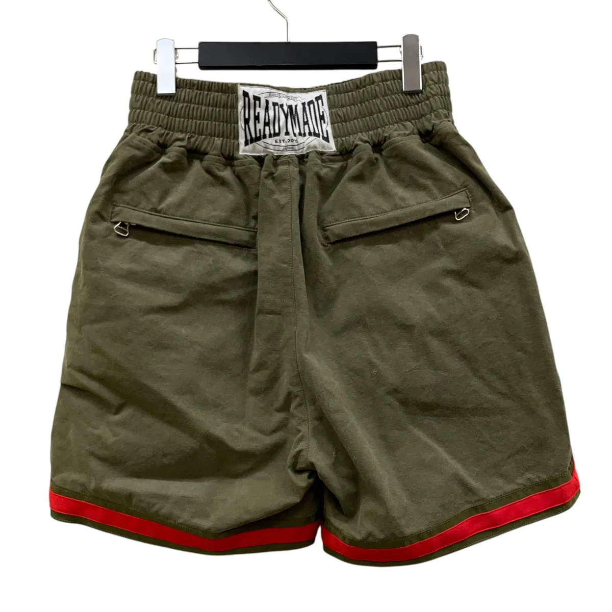 BOXING SHORTSミリタリーテント生地 再構築 ロゴ ボクシングショーツ ハーフパンツ - Image 2