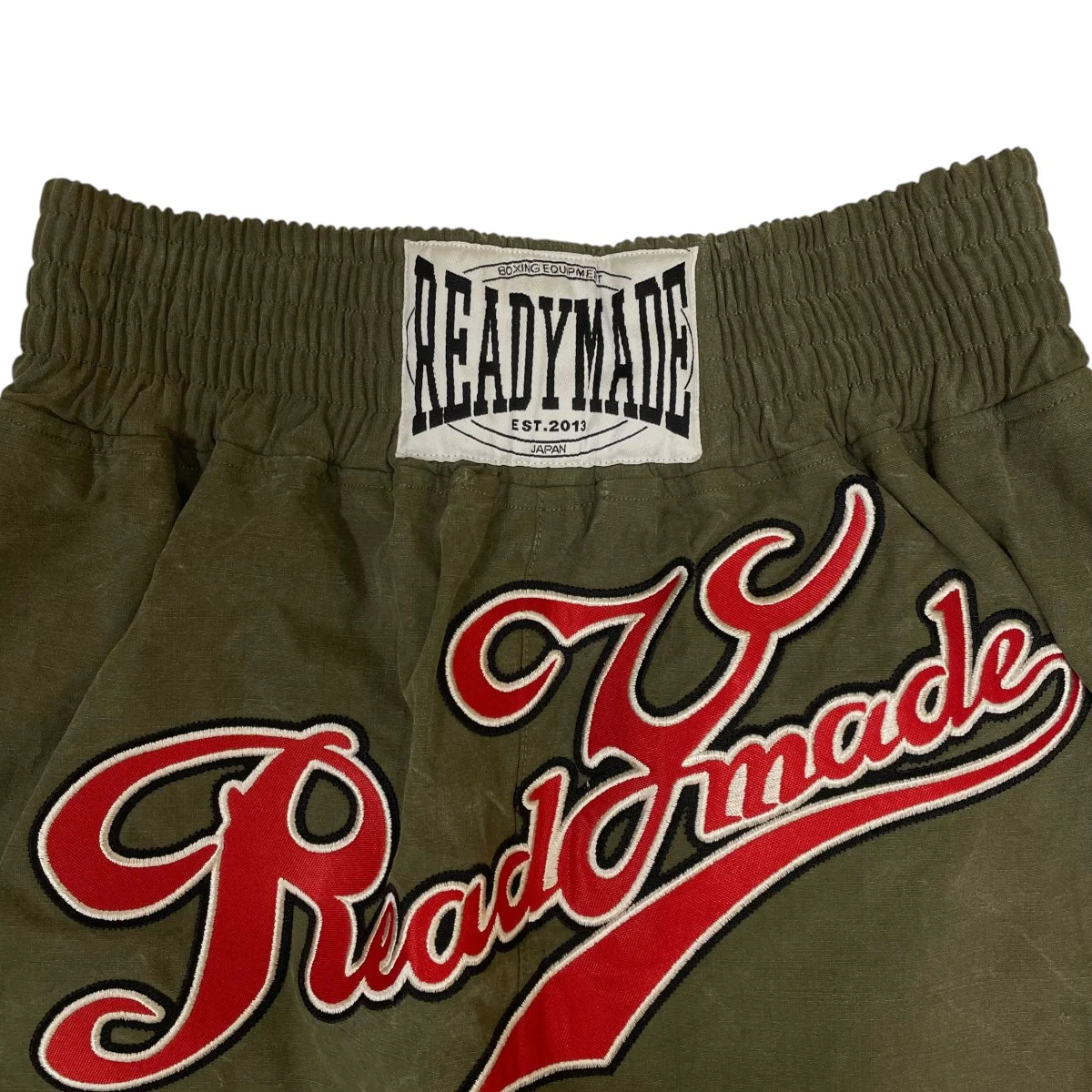 BOXING SHORTSミリタリーテント生地 再構築 ロゴ ボクシングショーツ ハーフパンツ - Image 3