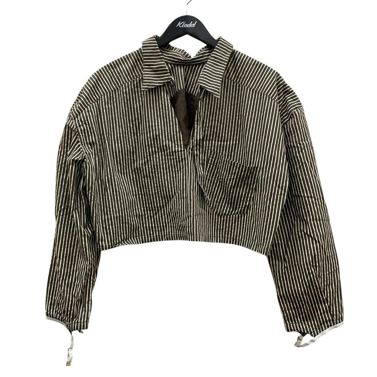 2way stripe volume shirtストライプ柄 長袖シャツ コットンシャツKM24SG08