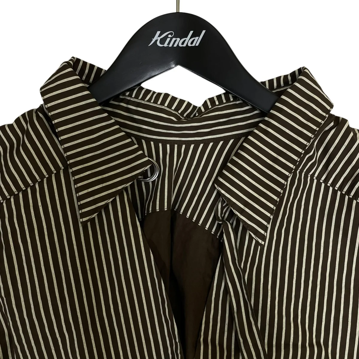 2way stripe volume shirtストライプ柄 長袖シャツ コットンシャツKM24SG08 - Image 3