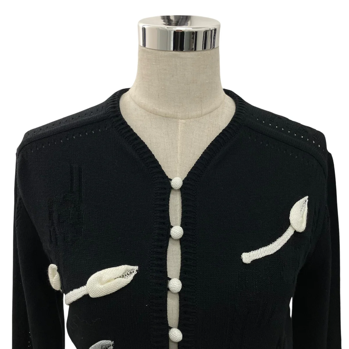 26SS【3D Floral Motif Knit Cardigan 6S】フローラルニットカーディガンMM26SS-KN062 - Image 4