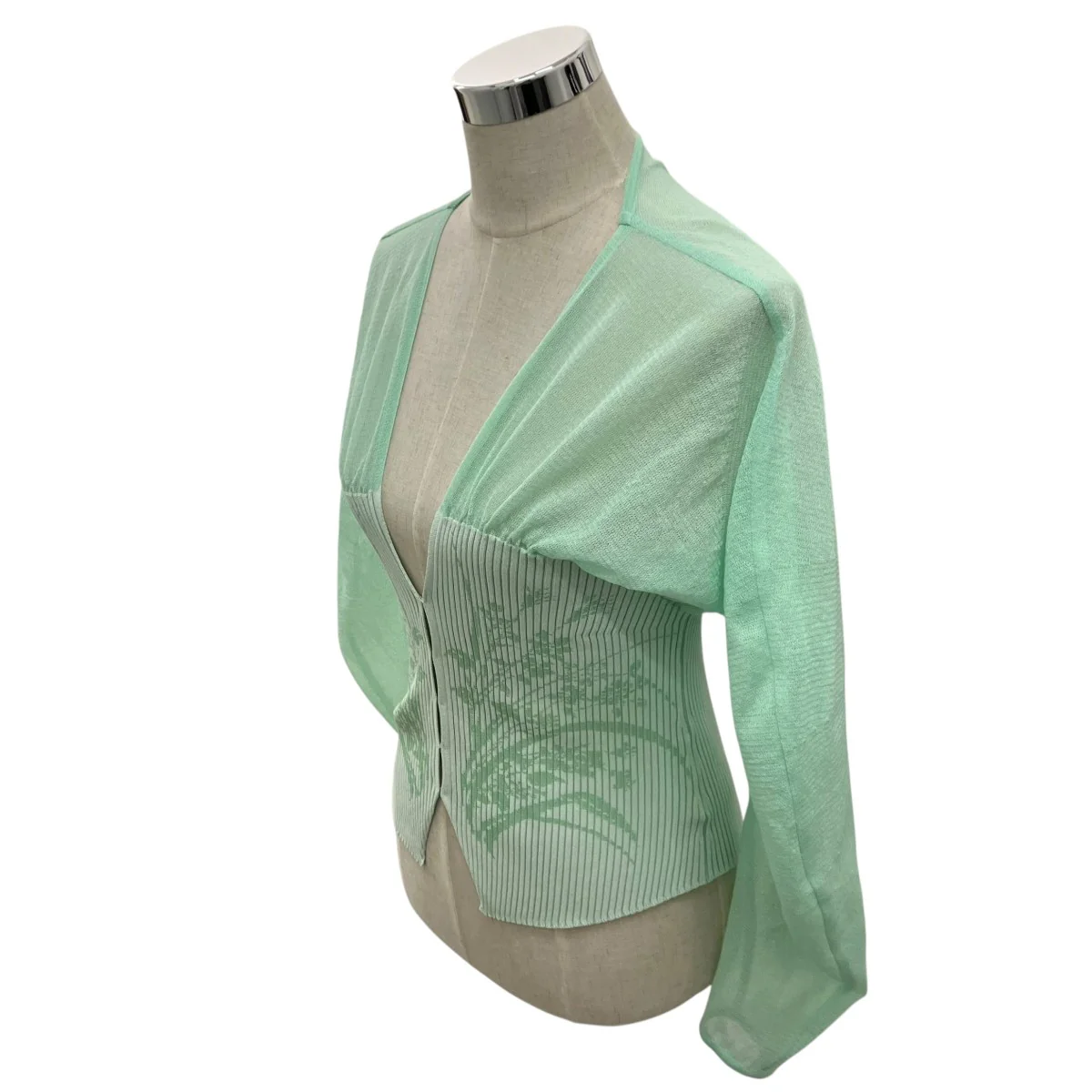 25SS【Sheer Rounded Sleeve Knitted Cardigan】ニットカーディガンMM25SS-KN066 - Image 3