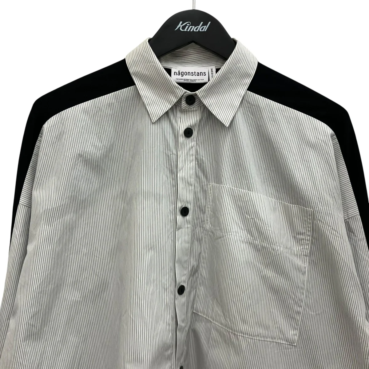 【shirt×cut long-sleeves t-shirt】ドッキングストライプブラウス470JS480-0511 - Image 3