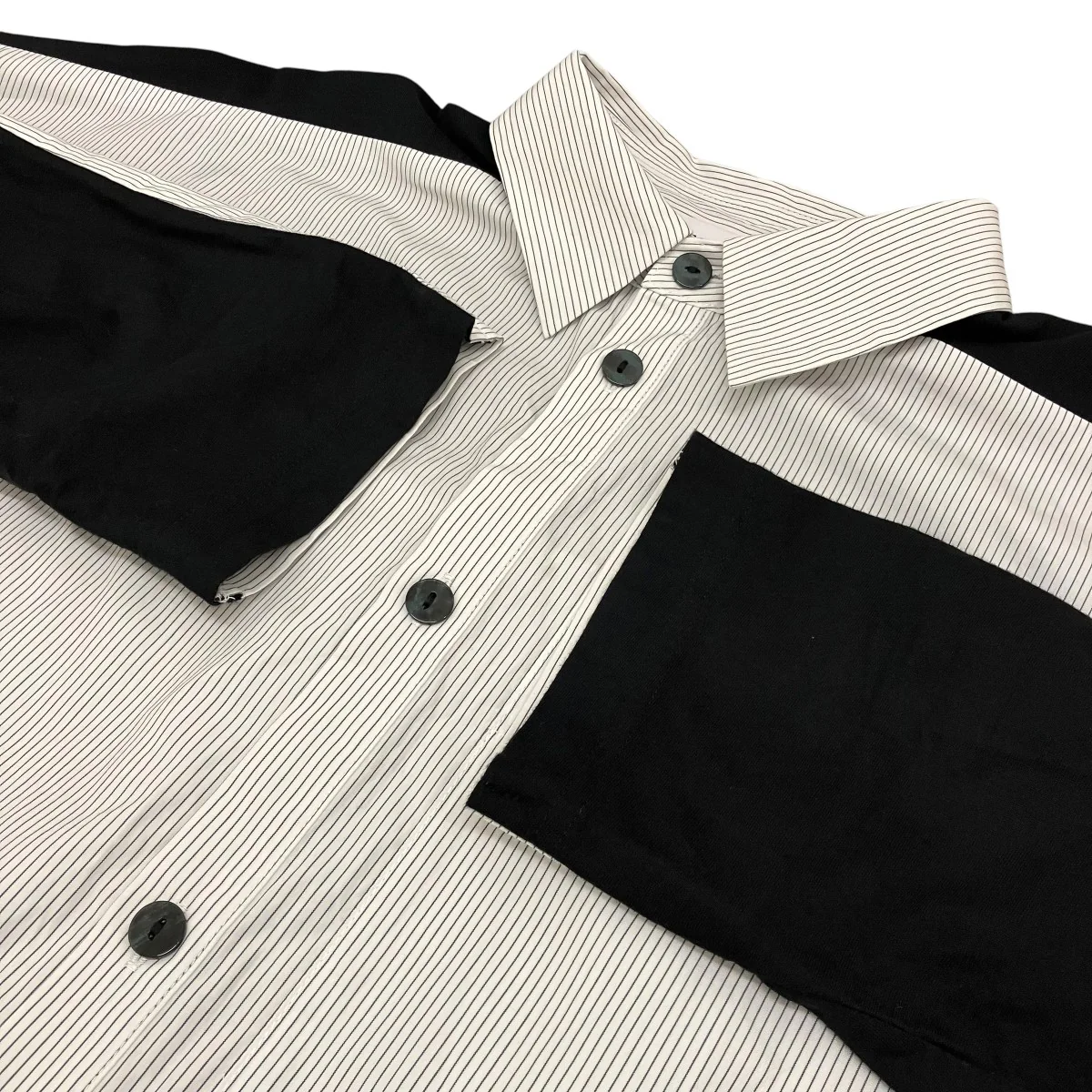 【shirt×cut long-sleeves t-shirt】ドッキングストライプブラウス470JS480-0511 - Image 5