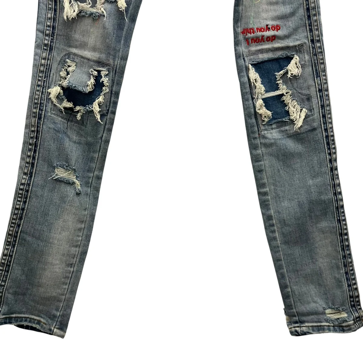 【DO YOU THINK I’M CRAZY RAINBOW EMBROIDERED JEANS】レインボウエンブロイダリースキニーデニムパンツ - Image 4