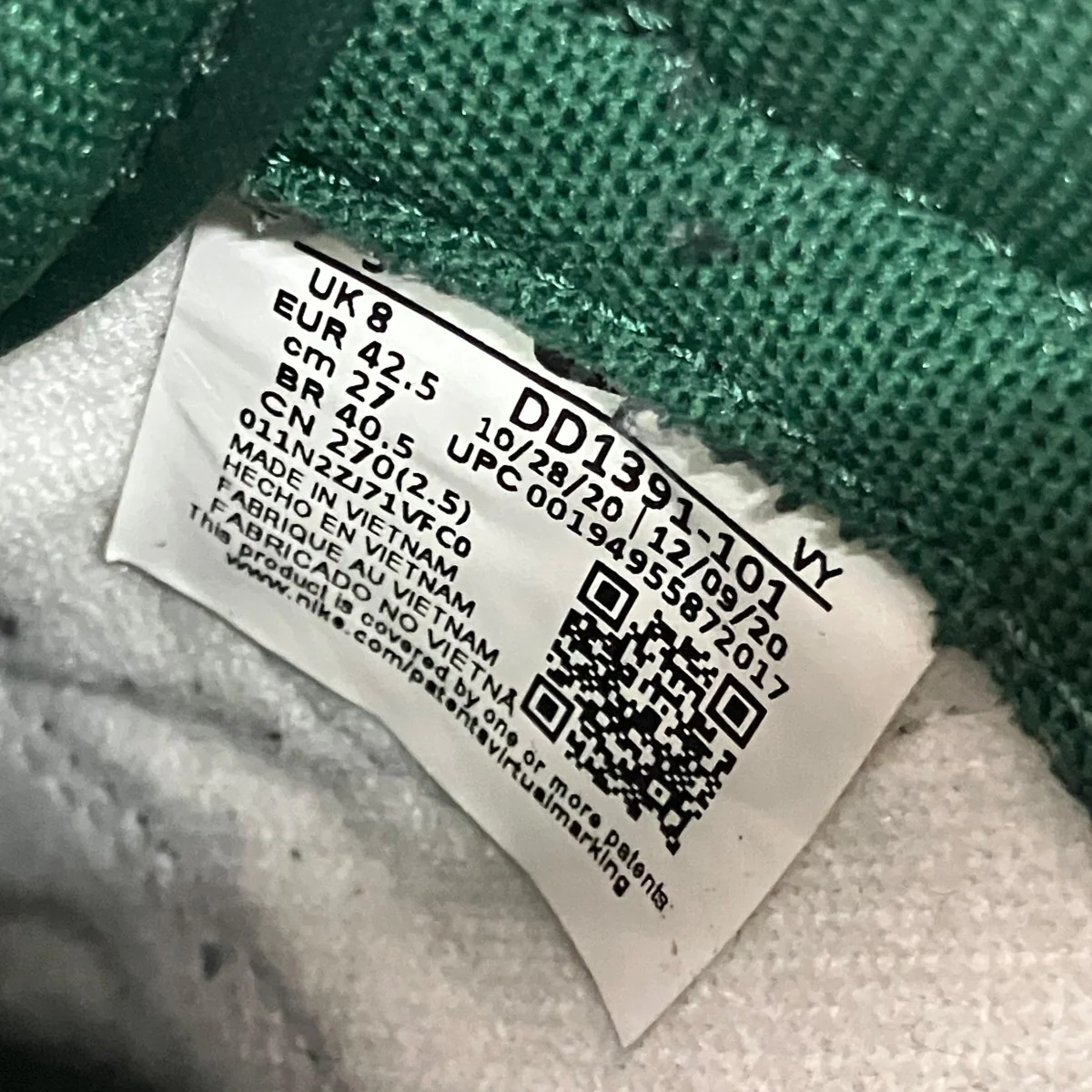 Dunk Low Retro Varsity Green Team GreenローカットスニーカーDD1391-101 - Image 10