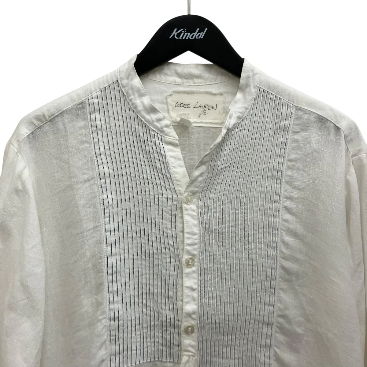 【LINEN TUX SHIRT SQUARE BIB AND FRENCH BLUE STITCHING】シャツ - Image 3