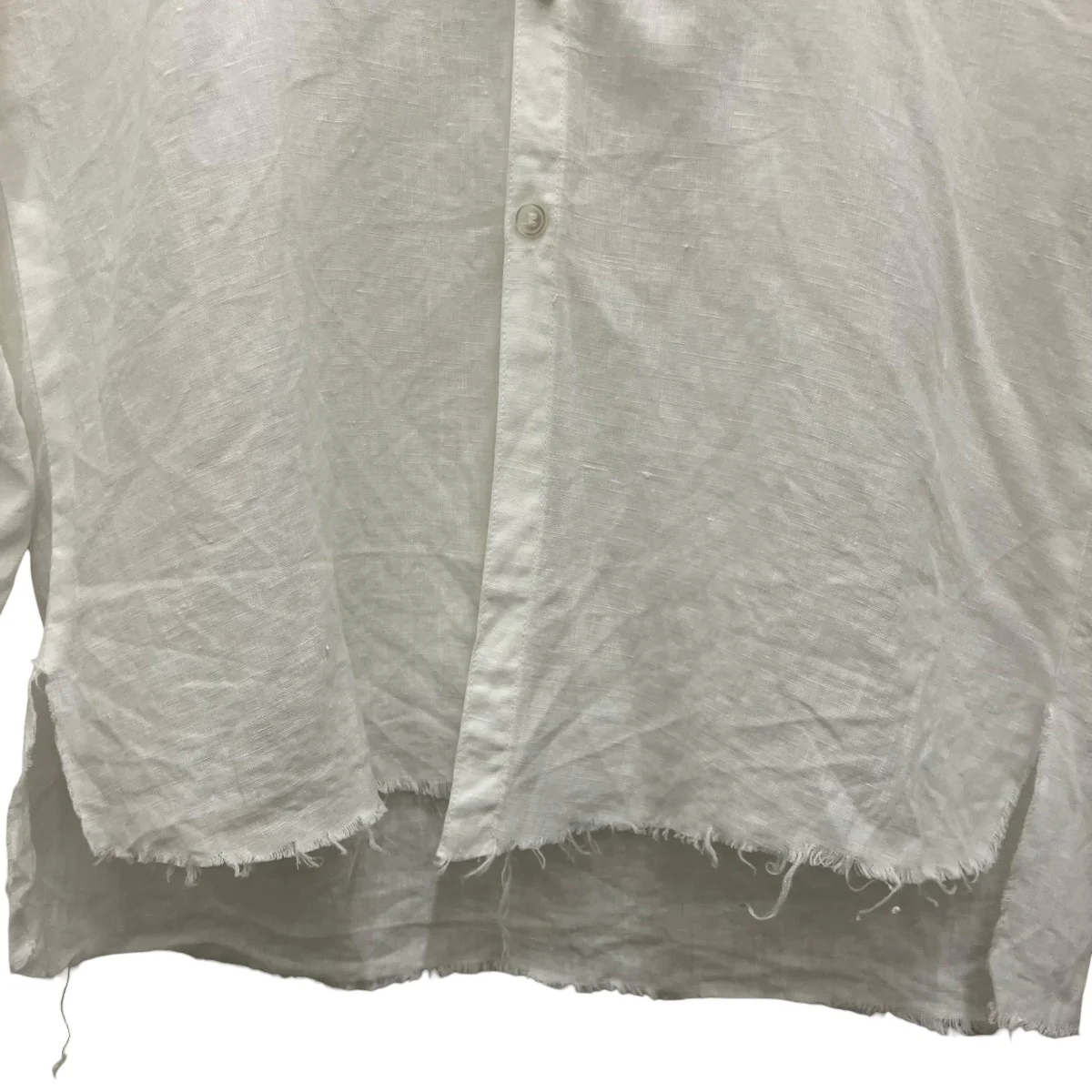 【LINEN TUX SHIRT SQUARE BIB AND FRENCH BLUE STITCHING】シャツ - Image 4