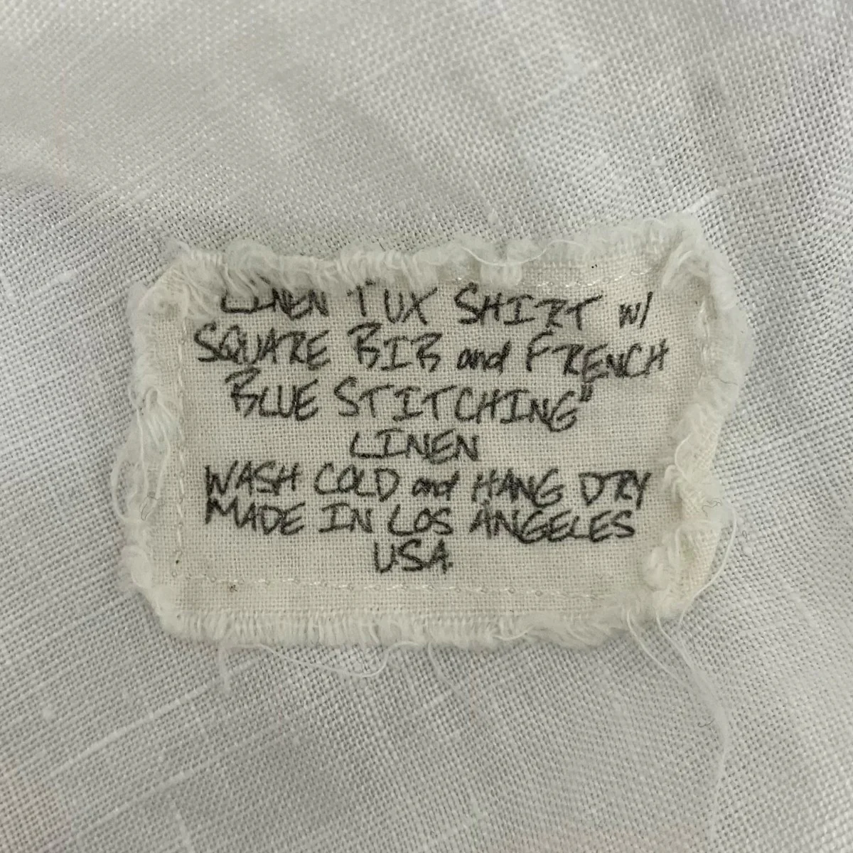 【LINEN TUX SHIRT SQUARE BIB AND FRENCH BLUE STITCHING】シャツ - Image 7
