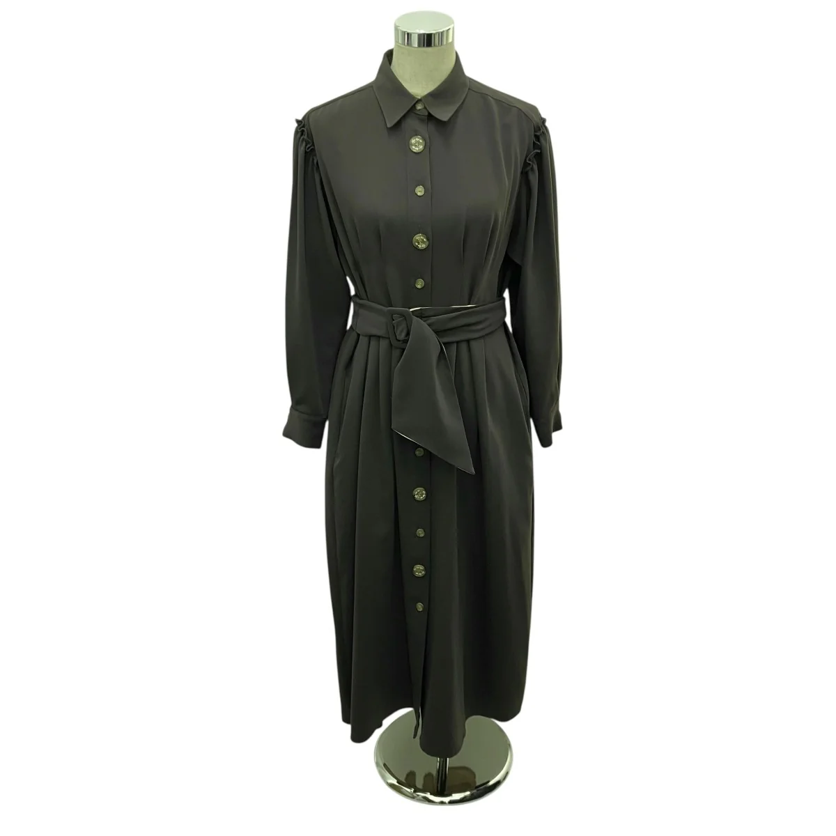【TWO-TONE Belted Shirt Dress】ベルテッドワンピースHER1910106