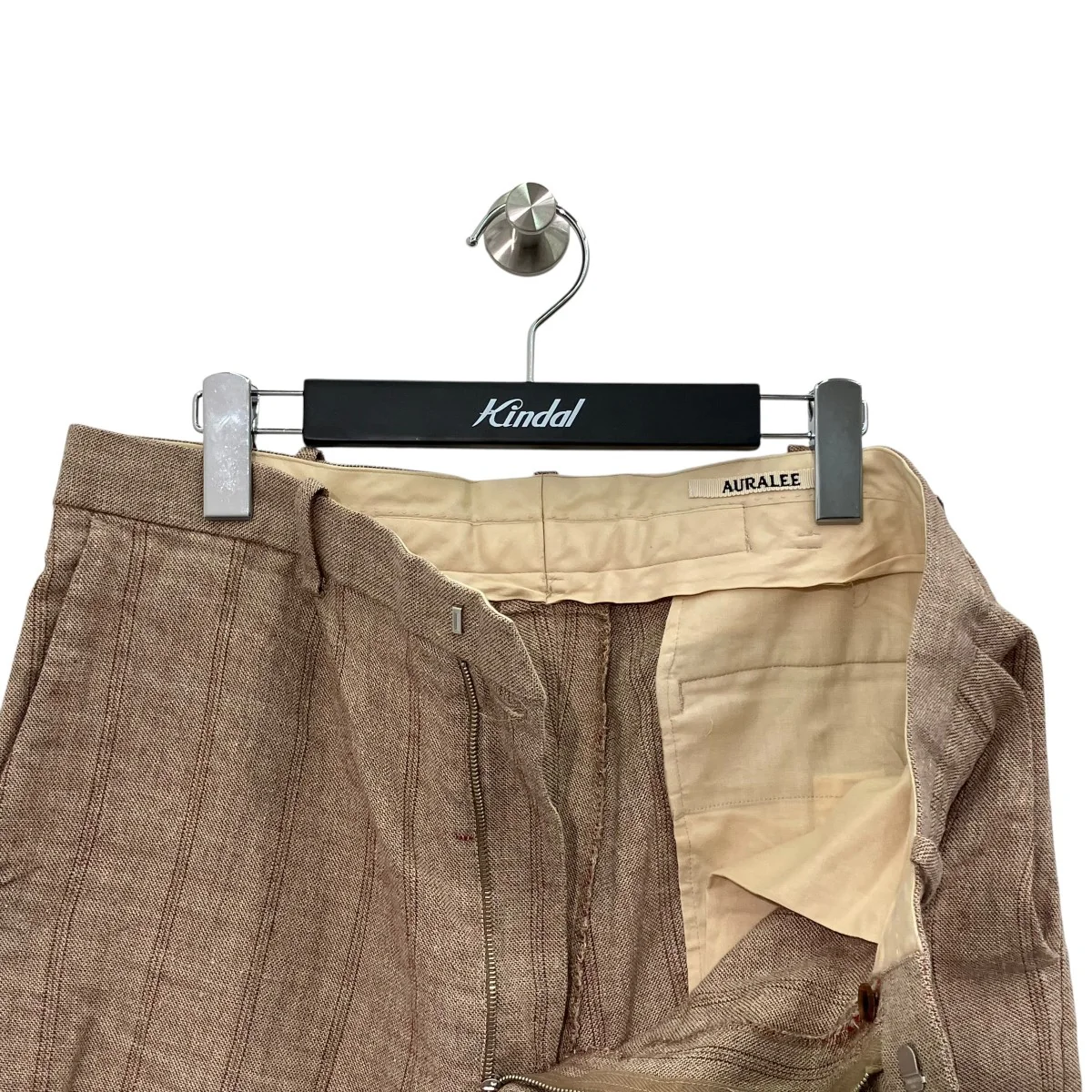 LINEN WOOL SILK SHARK SKIN SHORTストライプハーフパンツA9SP04LW - Image 3