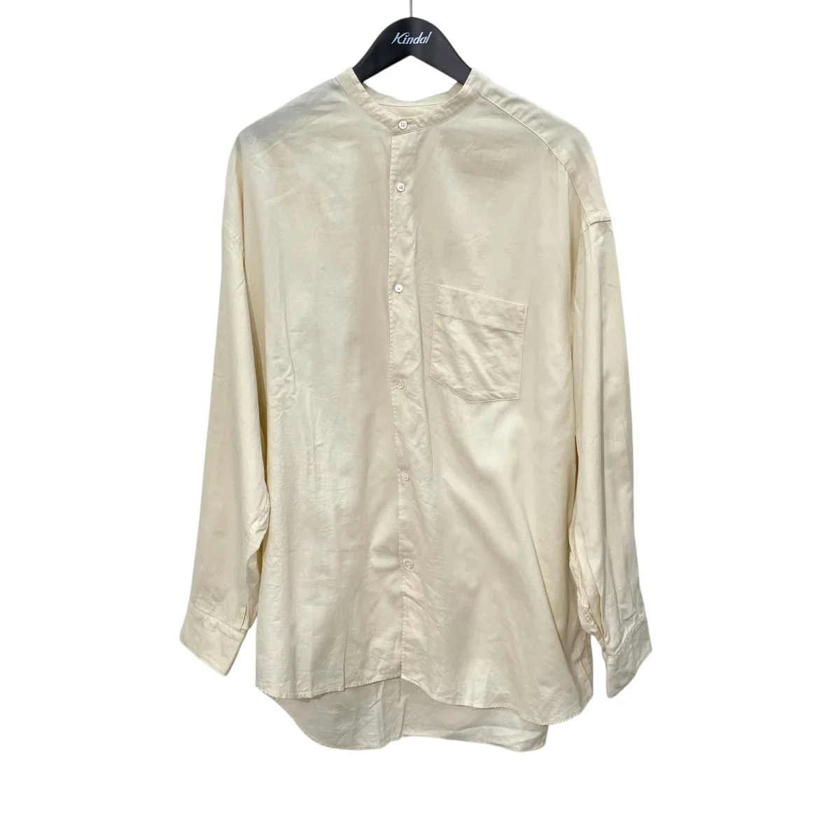 Cotton Cashmere L S Oversized Band Collar ShirtバンドカラーシャツGM234-50074B