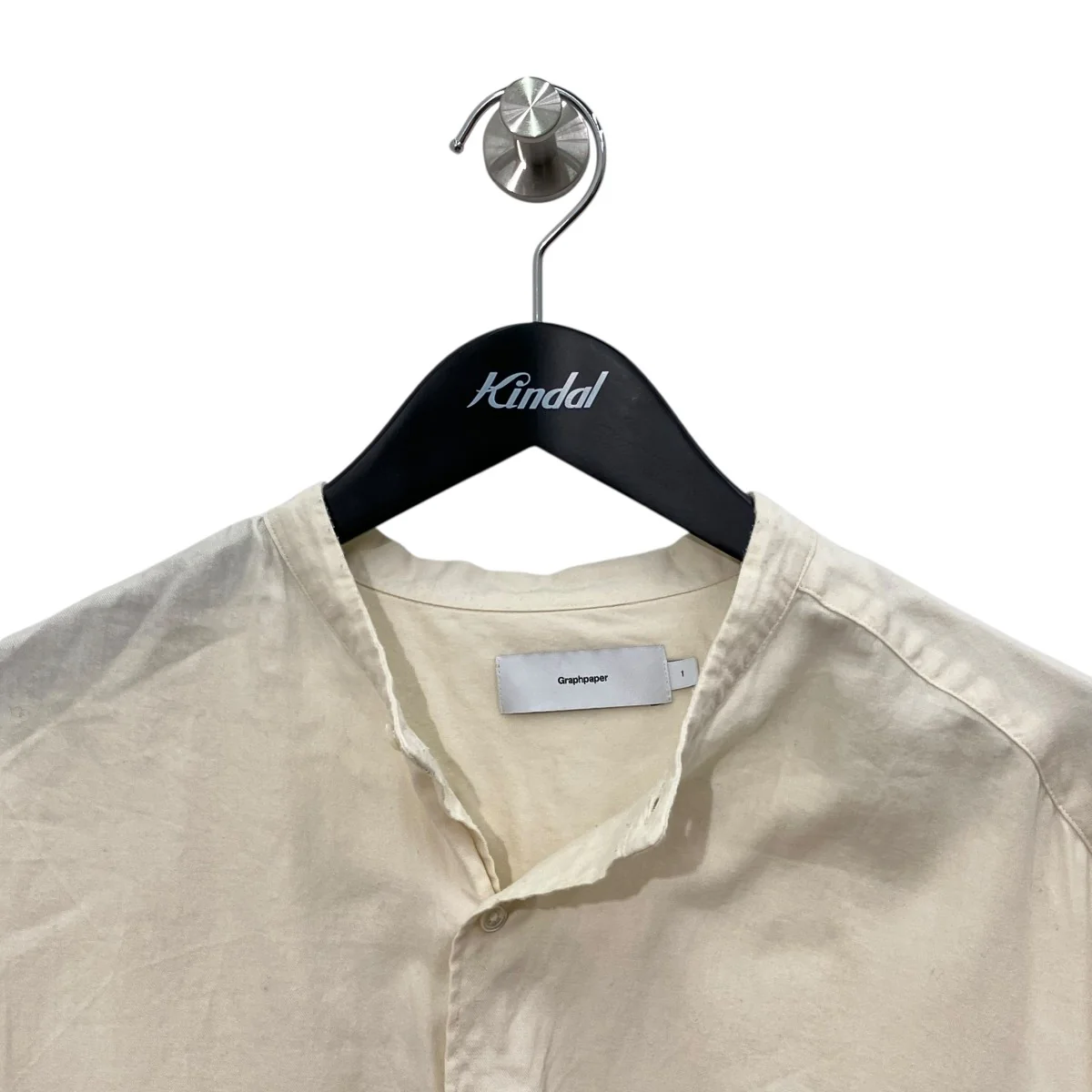 Cotton Cashmere L S Oversized Band Collar ShirtバンドカラーシャツGM234-50074B - Image 3