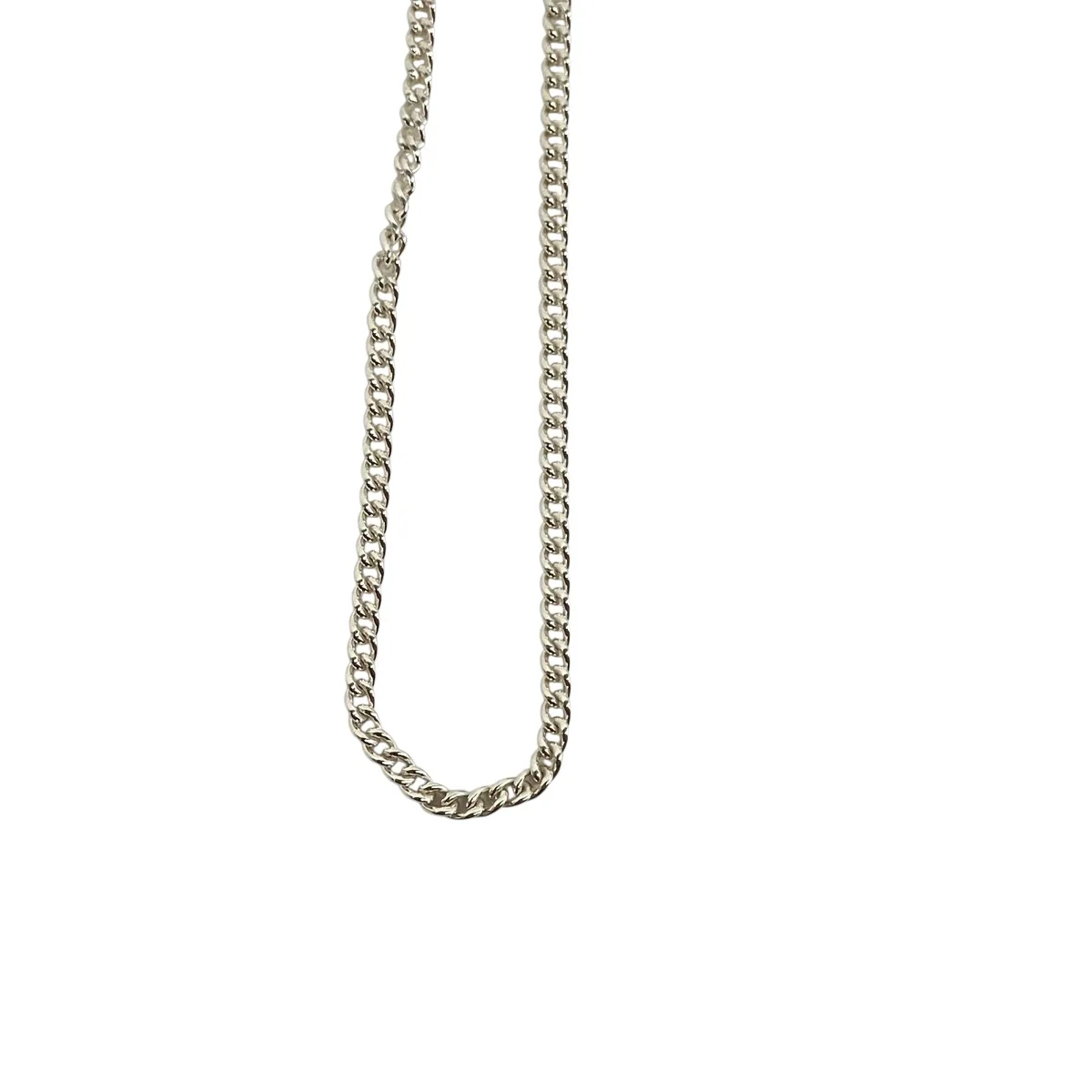 Curb Chain Necklace SilverネックレスNE-BL0066 - Image 2