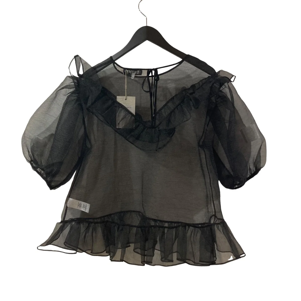 Organza Balloon Sleeve Top半袖ブラウス252-3048a - Image 2