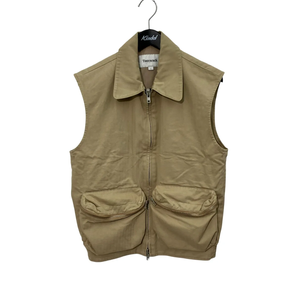 25SSWASHED HERRINGBONE COTTON CARGOジップベストWBE12CJ36