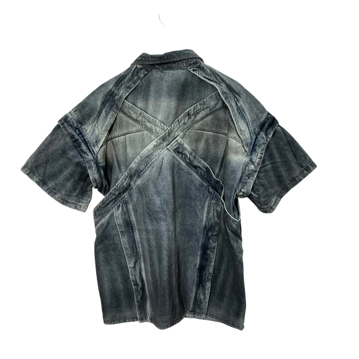 Distressed Denim Short Sleeve Shirtデニムシャツ - Image 2