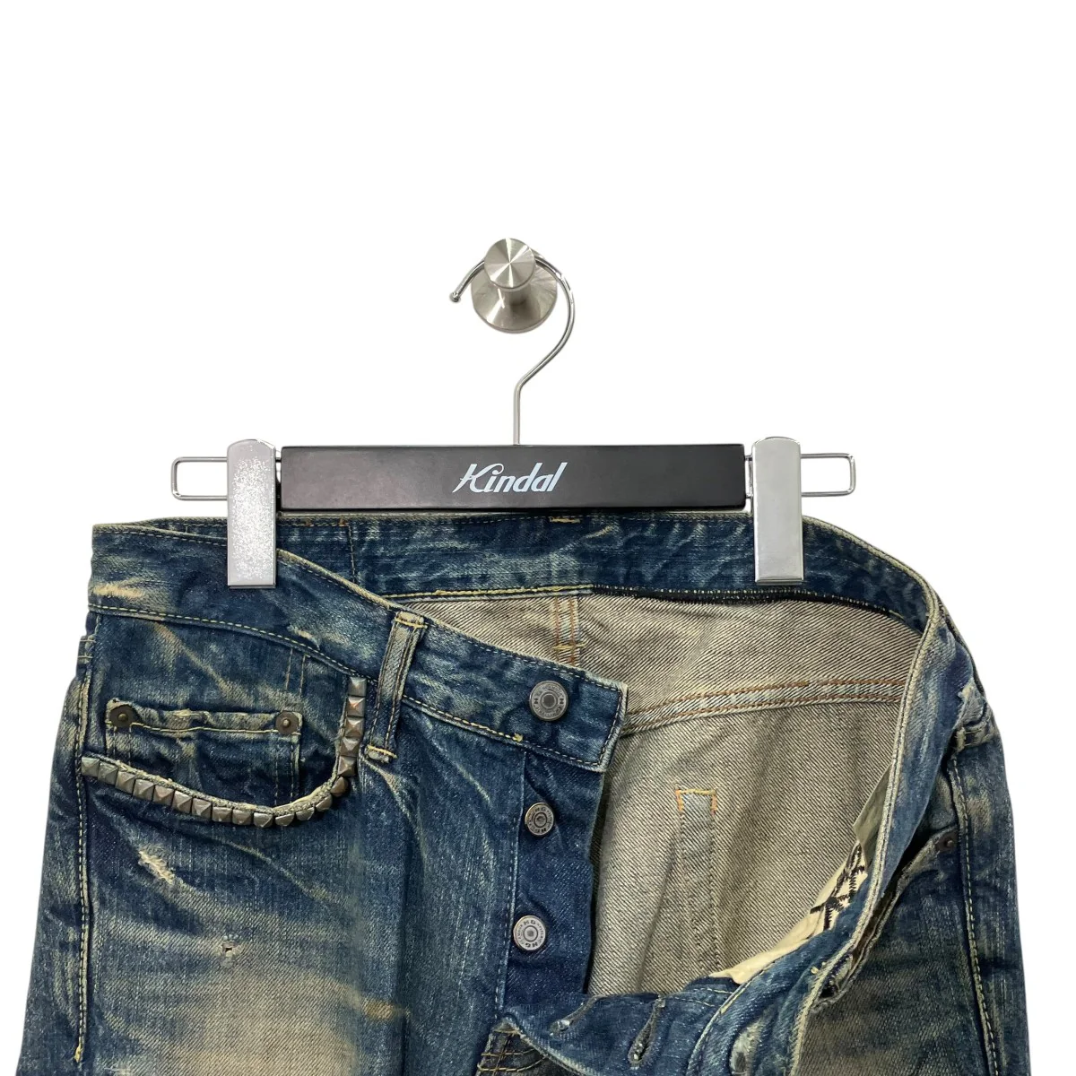 スタッズ ペイントデニムパンツ - Image 3