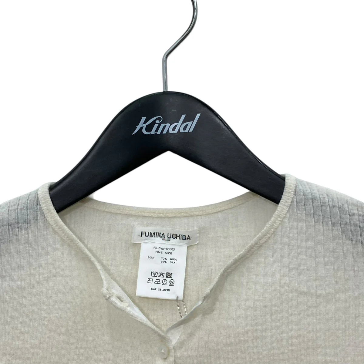 WOOL SILK NEEDLE DRAWING HENLEY-NECKヘンリーネックカットソーFU-SSP-CS003 - Image 3